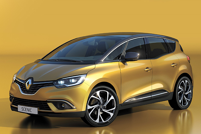 Gestatten, Renault Scnic, dritte Generation 2016. Die Franzosen haben ihren Monospace-Van komplett neu gezeichnet. Merkmale sind die geschwungene Fensterlinie und die dreigeteilte Windschutzscheibe