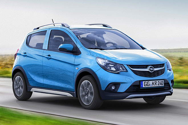 Opel erweitert die Karl-Baureihe um eine auf SUV-Look getrimmte Variante namens »Rocks«. Kennzeichen sind die silberne Dachreling, »