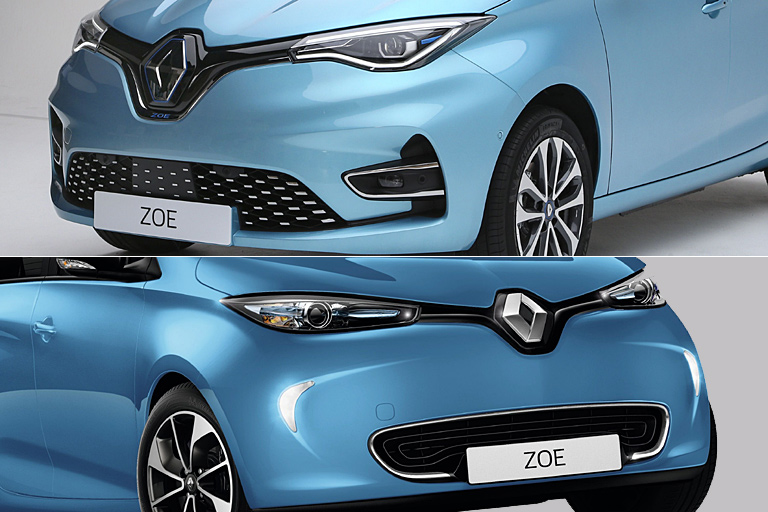 Die bisherige Zoe-Version (unten) ist besser fotografiert, die neue (oben) das insgesamt schönere Auto