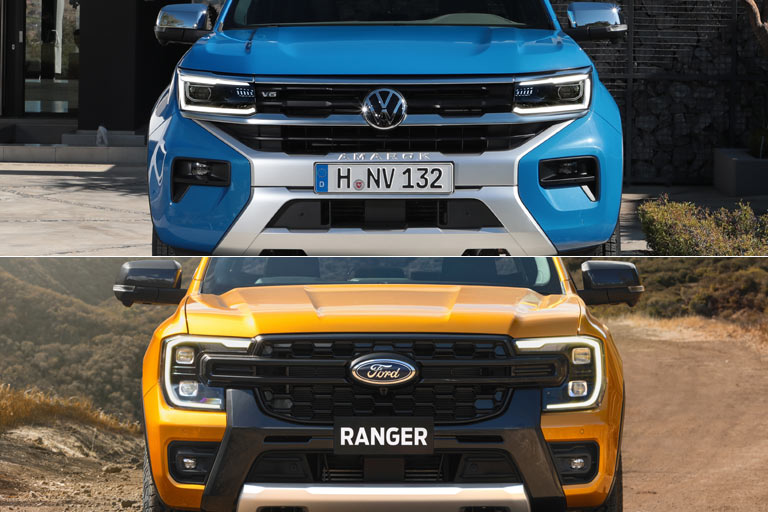 Fehlt noch der Vergleich mit dem Schwestermodell Ford Ranger. Optisch haben beide Autobauer ihre Pick-ups erstaunlich umfangreich differenziert. Der Ford ist noch bulliger und trät eine mindestens als interessant zu bezeichnende Lichtsignatur