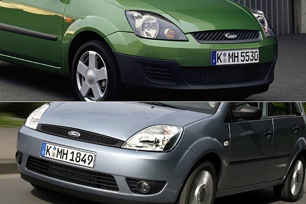 Im Vergleich: Neue und bisherige Fiesta-Front