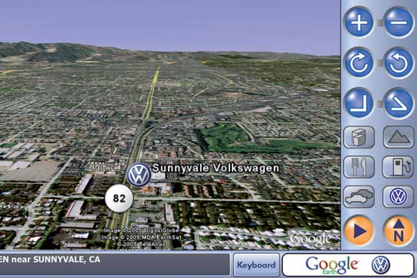 Die Integration von Daten aus »Google Earth« erlaubt die dreidimensionale Darstellung