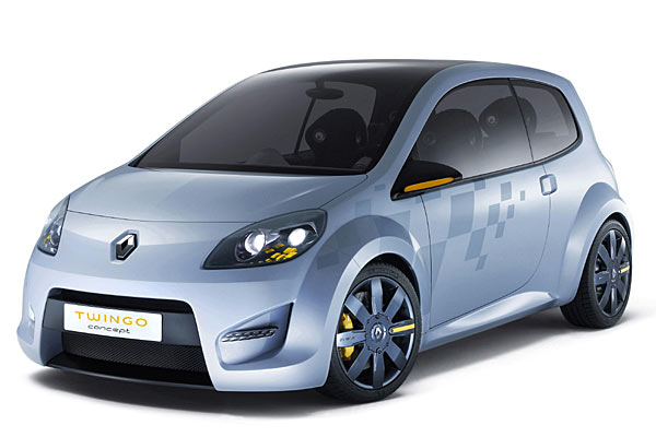 Der Renault Twingo Concept steht auf dem Pariser Autosalon. Whrend die um 17 Zentimeter auf »