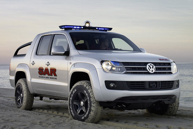 VW gibt mit einer als SAR-Fahrzeug gestalteten Studie einen Ausblick auf den kommenden Pickup