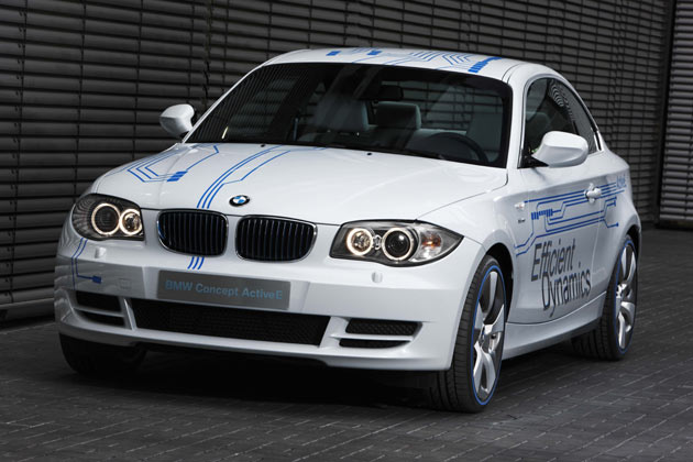 BMW zeigt auf der Automesse in Detroit Anfang 2010 die erste Elektroauto-Studie auf BMW-Basis. Sie soll mit dem 125-kW-Motor Reichweiten bis zu 160 Kilometer schaffen