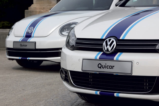 Quicar, so der etwas sperig wirkende Name, soll im Herbst 2011 mit 200 Golf BlueMotion starten, später sollen Modelle der Baureihen Caddy und Beetle dazukommen