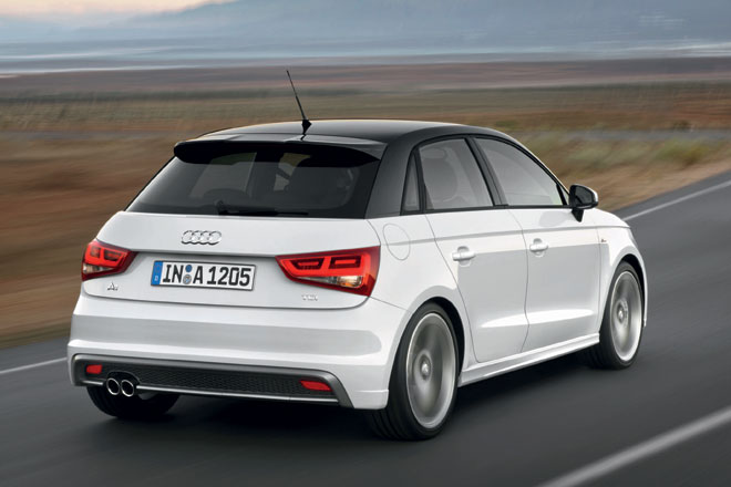 Gestatten, Audi A1 Sportback. Audi hat bisher ausschließlich Bilder von Modellen mit dem optionalen »S line«-Paket veröffentlicht