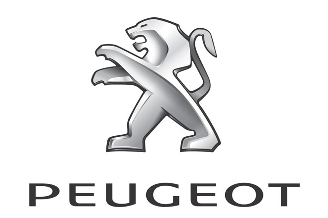 Ein silbernes Tier mit Schattenverläufen erinnert an das aktuelle Peugeot-Logo